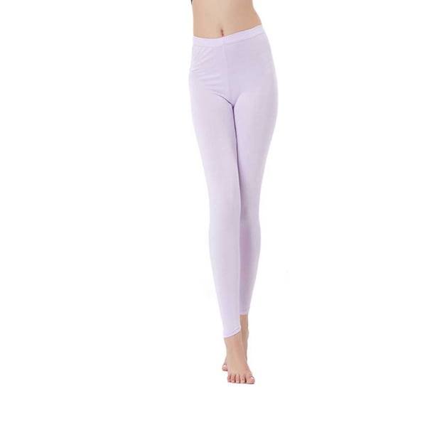 Qarigey Ropa interior de mujer, mallas, pantalones térmicos elásticos de Color sólido, transpirables, cómodos, capa base de otoño, pantalones Ropa interior Púrpura claro Qarigey AP013793-05