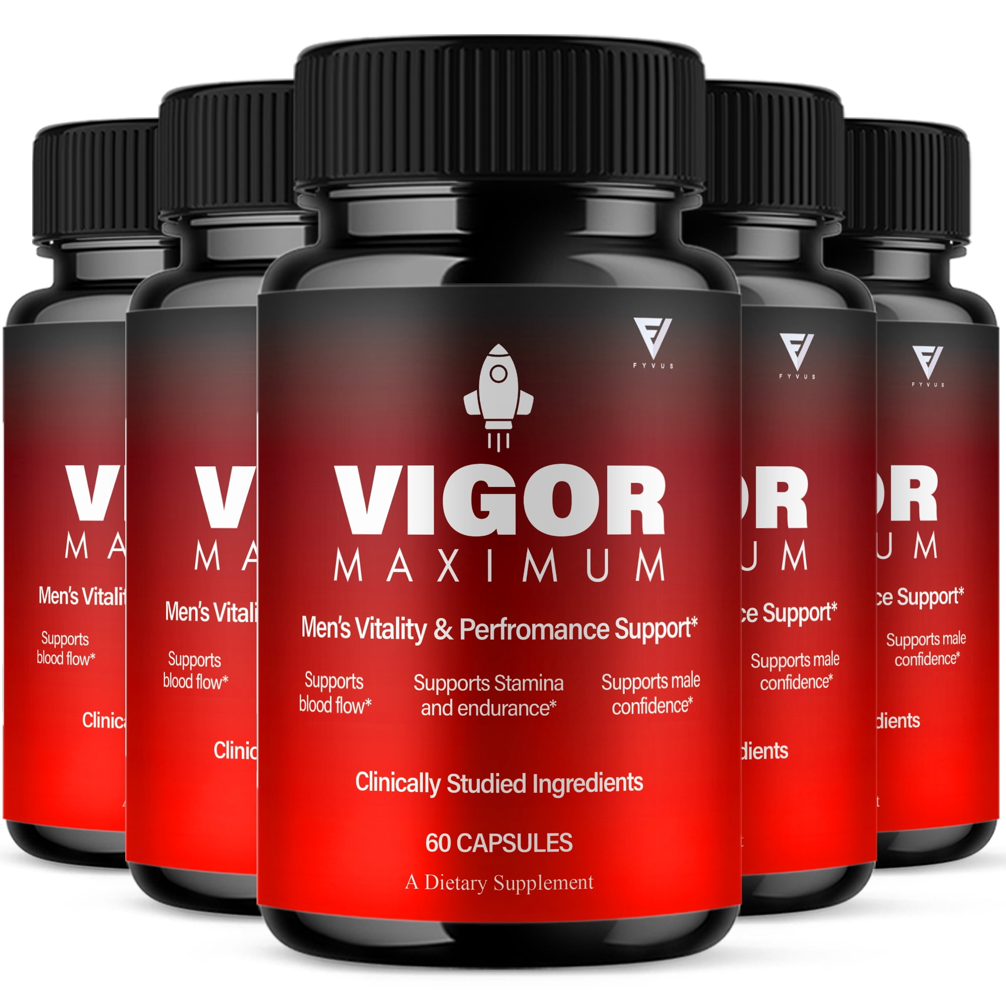 (5 Pack) VigorMaximum Advanced Male Support Supplement (300 Capsules)