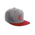 thumbnail image 3 of Daxton Classic Snapback Hat Old English Font Alphabet A to Z Flat Bill Visor Cap, Light Grey Red Hat, Red E, 3 of 4