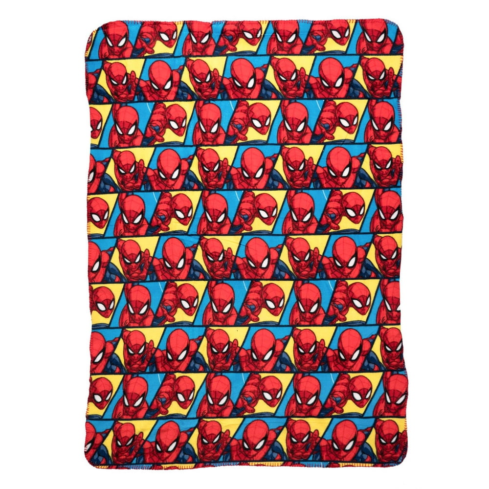 Marvel SpiderMan Fleece Throw Blanket 45" x 60"  Slinging AllOver