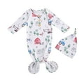 thumbnail image 1 of Gupgi Ensemble de 2 Sacs de Couchage pour Bébé, Poche de Sommeil à Imprimé Floral et Dessin Animé, Bonnet Rond, 1 of 10