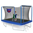 thumbnail image 6 of 8X12FT Rectangular Trampoline with Enclosure Net, SEGMART Big Outdoor Rectangle Trampoline with Basketball Hoop, Large Square Trampoline 1320LBS Weight Capacity with Ladder for Kids, Adults, 6 of 7
