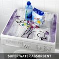 thumbnail image 4 of Purple Daisy Butterfly Washer Dryer Top Cover Mat 23.6"x19.7", Rubber & Non-Woven Fabric Anti-Slip Dust Proof Washing Machine Top Protector Pad, Washer Dryer Covers for The Top, 4 of 6