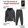 thumbnail image 2 of Quad Seven Boys' Fleece Jogger Set - 2 Piece Basic Solid Full Zip Hoodie and Sweatpants (Sizes: 8-18), 2 of 6