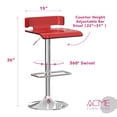 thumbnail image 3 of Pemberly Row Swivel Adjustable Bar Stool in Red, 3 of 3
