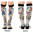thumbnail image 4 of FORMRS Womens Knee High Socks Casual Long Thick Travel Daily Wear, 1 Pair, Red Japanese Floral Pattern, 4 of 6