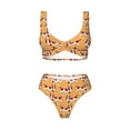 Daiia Dachshund Dog Puppy Women's Bikini Set Two Piece Swimsuit High