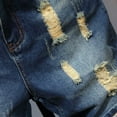 thumbnail image 6 of Denim Shorts Mens Sale Clearance Stretch Fit Faded Ripped Jean Shorts with Pockets Knee Length Classic Fit Casual Summer Holiday Half Pants Jeans Smart Shorts, 6 of 7