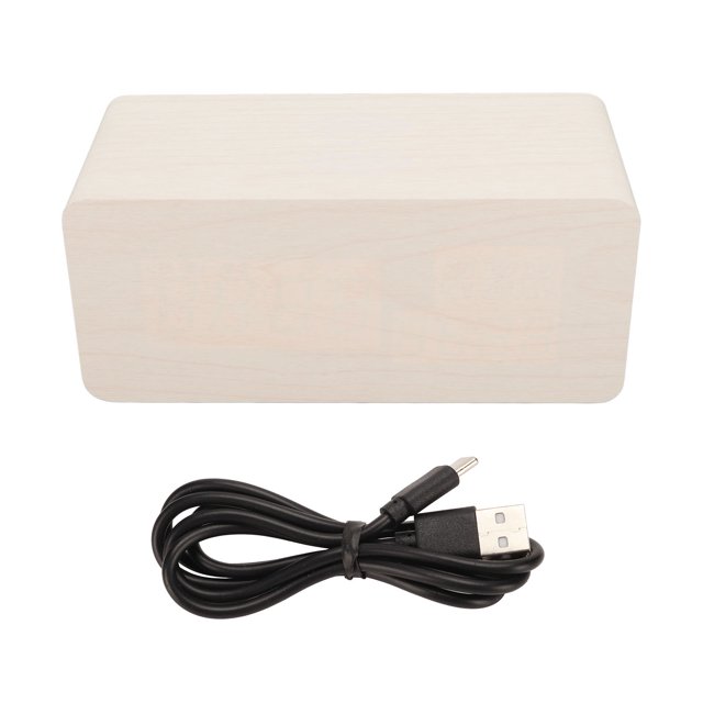 Wooden Digital Alarm Clock, Wooden Digital Clock Dual Alarm Wireless Charging 10W White For Bedroom ANGGREK Otros