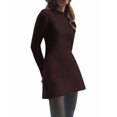 thumbnail image 3 of Womens Long Sleeve Sweater Dress Bodycon Crew Neck Fall Slimming Knit Mini Dresses Brown L, 3 of 7