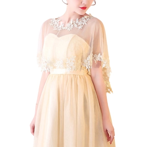 Breathable Slip On Lace Bridal Capelet Shoulder Shawl For Wedding Clothing Charm Design Convenient Assembly