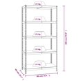thumbnail image 4 of vidaXL 5-Layer Shelves 5 pcs Blue Steel&Engineered Wood, 4 of 5