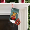 thumbnail image 4 of Fiudx Decoración del hogar Medias navideñas tejidas con diseños de Papá Noel y muñeco de nieve Bolsas de regalo rojas ideales para colgar en el árbol de Navidad 2 piezas, 4 of 6