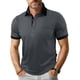 thumbnail image 1 of Blusa y camisa de manga corta con cuello vuelto para hombre, estilo casual, con botones y bolsillos, color liso, de poliéster., 1 of 8