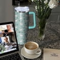 thumbnail image 4 of 40oz Horse Stainless Steel Tumbler with Handle and Straw, Insulated Cup Travel Coffee Mug Water Bottle with Lid and Straw, Animal Lovers Women Gifts, 4 of 5