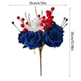 thumbnail image 3 of 4th of July Floral Cuttings; Independence Day Artificial Roses; Red White and Blue Memorial Day Berry Picks; Patriotic Flower Vase Filler; American Flag Table Centerpiece Home Decor, 3 of 6