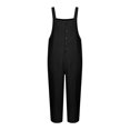 thumbnail image 5 of LilyLLL Plus Size S-4XL Womens Cotton Linen Buttons Overall Pants Dungaree Pinafore Jumpsuit, 5 of 5
