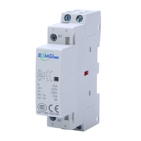 Contactor de 25 a, 2 Polos 2 Normalmente Abierto (NO) 25 a CA, Bobina 230 V CA Montaje DIN Cola Contactor de AC
