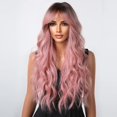 thumbnail image 4 of Pelucas sintéticas largas y rizadas con flequillo para mujer, peluca de Cosplay ondulada Afro, Negro, Rosa ceniza, cabello Natural para fiesta, resistente al calor, 4 of 4