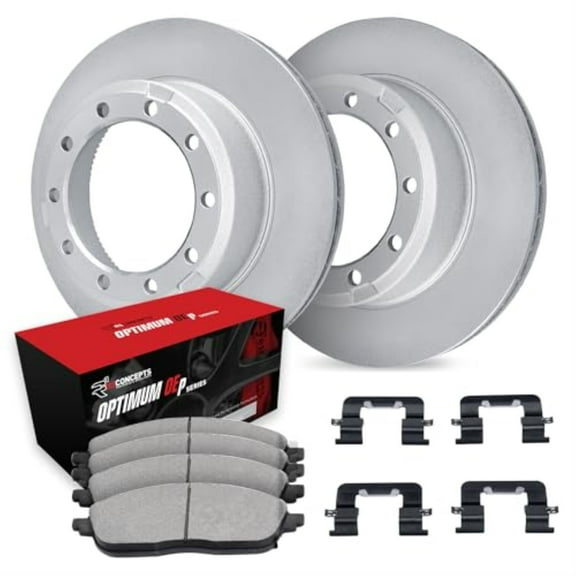 R1 Concepts Carbon Coated Disc Brake Rotor Set with Optimum Oe Pads and Hardware WDUH1-99134