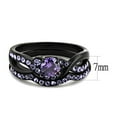 thumbnail image 2 of IP Black(Ion Plating) Stainless Steel Ring with AAA Grade CZ in Amethyst for Women Amethyst Stone Color Style TK3560 Size 7, 2 of 5