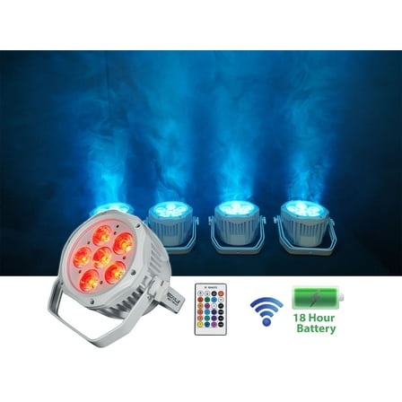 Rockville BEST PAR H2O White Water Resistant Indoor/Outdoor Battery DJ Par Light