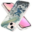 thumbnail image 2 of Compatible for iPhone 13 Marble Pattern IMD Soft TPU Silicone Case,Lightweight Shockproof Rugged Drop Slim Durable High Quality Back Protective Women Girl Cover.For iPhone 13,F, 2 of 6