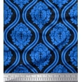 thumbnail image 1 of Soimoi Black Modal Satin Fabric Floral Damask Decor Fabric Printed Yard 42 Inch Wide, 1 of 3