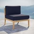 thumbnail image 2 of Modway Clearwater Outdoor Patio Teak Wood Armless Chair in Gray Navy, 2 of 8