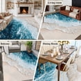 thumbnail image 6 of Blue Beige Washable Living Room Rugs 5'x8', Gradient Ocean Wave Beach Abstract Modern Art Low Pile Throw Large Area Rug Non-Slip Sturdy Edge Binding Carpet for Living Room Kitchen Office, 6 of 9
