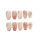 thumbnail image 2 of Uñas postizas HUOGUO, teñidas con halo, incrustaciones de diamantes rosados y dorados, 24 unidades, 2 of 2
