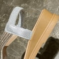 thumbnail image 6 of Wedge Sandals for Women Rhinestone Summer Elastic Strap Open Toe Solid Color Holidays Beach Comfortable Sandals Silver, 6 of 9
