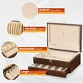 thumbnail image 3 of Fine Silverware Box , 2-Layer Wooden Silverware Chest with Drawer,Walnut, 3 of 8