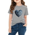 thumbnail image 5 of Piuwrlz Gray Short Shirts Sleeve Toddler Girls Graphic T-Shirts Pullover Gray Size 5 Years, 5 of 10