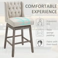 thumbnail image 3 of HOMCOM 2 Pieces Swivel Bar Stools Dining Chair with Footrest, Solid Wood Leg, 3 of 9