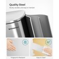 thumbnail image 4 of SONGMICS 13 Gallon (50 L) Trash Can, Stainless Steel Kitchen Garbage Can, Recycling or Waste Bin, Soft Close, Step-On Pedal, Removable Inner Bucket, Silver, 4 of 6
