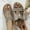 Bronze, variant on Miluxas Women Sandals Rhinestone Dressy Casual Summer flat flip flops Comfortable Sandals Silver 9.5(43)