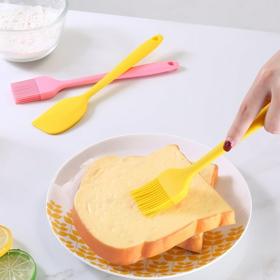 SPRING PARK 2 Pcs Set Pastry Brush with Cooking Brush Scraper Silicone Baking Accessory Silicone Baking Cooking Tool Spatula and Pastry Brush for Cake Cream Gadget