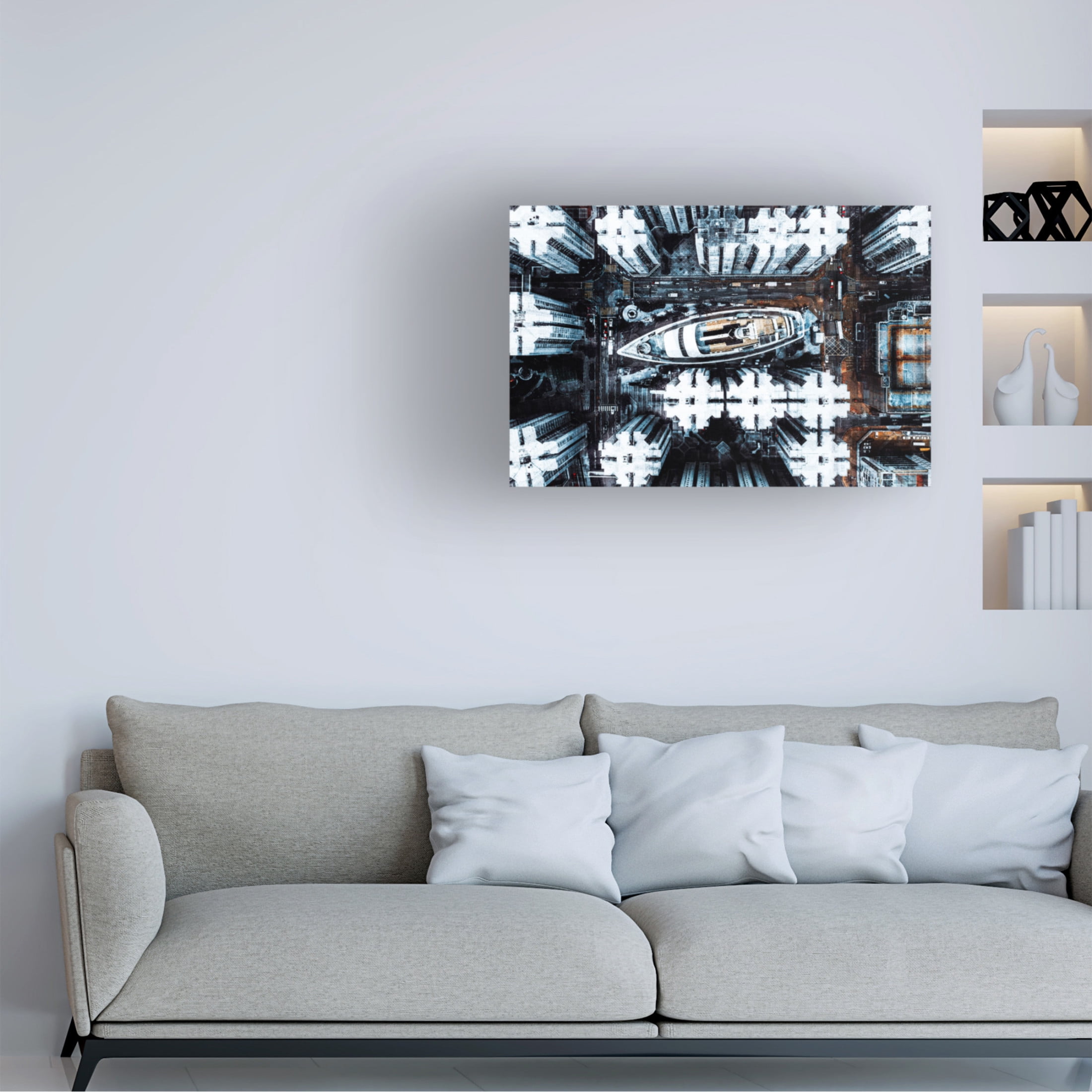 Canvas Wall Art - Carmine Chiriaco 'Among Hk Buildings' Wall Art for Living Room, Bedroom, or Office D?cor by Trademark Fine Art - 19 x 12 Inches