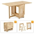 thumbnail image 2 of VINGLI Folding Dining Table Extendable Drop Leaf Foldable Table 5 Piece with 4 Chairs 2 Drawers and Wheels for Kitchen Space Saving，Natural, 2 of 9