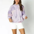 thumbnail image 5 of RQYYD Womens Tie Dye Hoodies Casual Loose Pullover Sweatshirts Tunic Top Color Block Long Sleeve Fall Drawstring Tops Purple S, 5 of 9