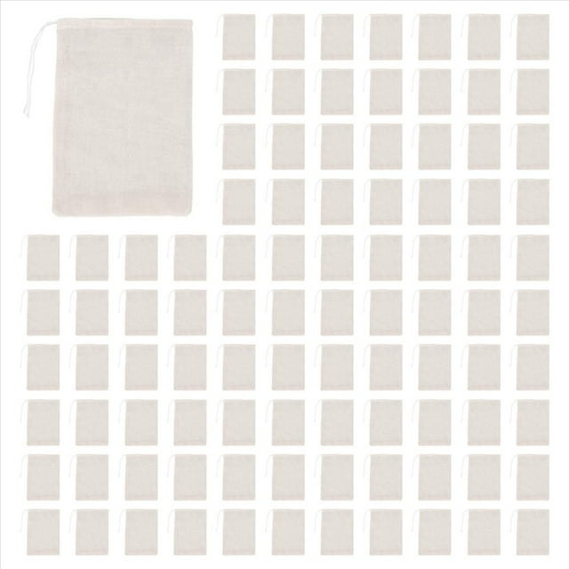 Paquete de 500 Bolsas de Muselina de AlgodóN Multiusos con CordóN para Joyas de Té Almacenamiento de Recuerdos de Fiesta de Boda (4 X 6 Pulgadas)