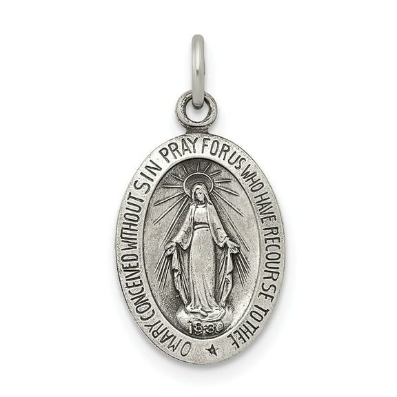 Sterling Silver Antiqued Miraculous Medal