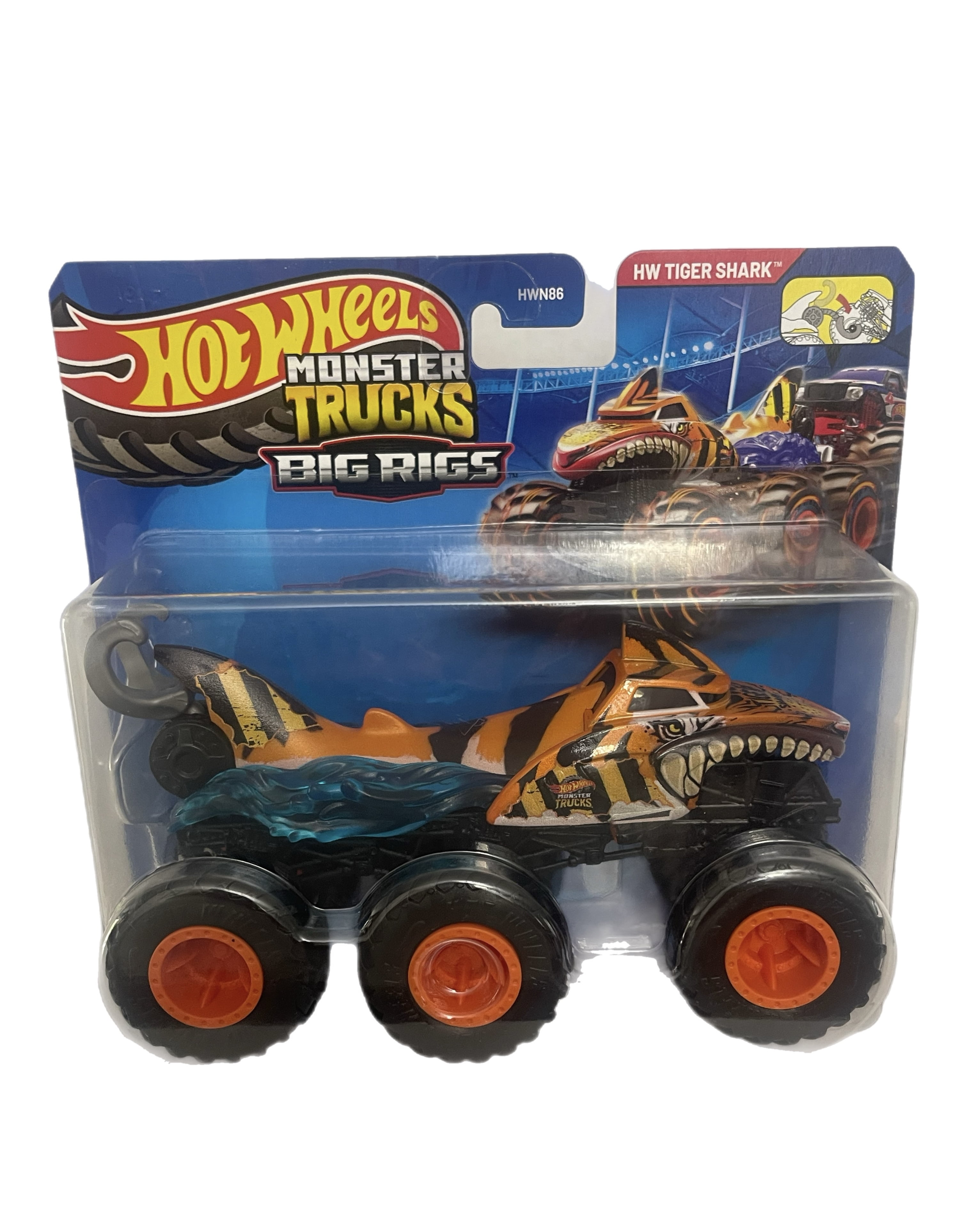 Hot Wheels Monster Trucks Big Rigs 1:64 Scale Toy Truck with 6 Wheels for Transporting or Towing Other Vehicles (Styles May Vary) HWN86
