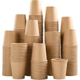 thumbnail image 2 of PYYNA-400 Pack 3 oz Kraft Paper Cups, Disposable Bathroom Cups, Mini Mouthwash Cups, Hot/Cold Beverage Drinking Cup for Gargle Espresso Juice Medicine (Brown), 2 of 4