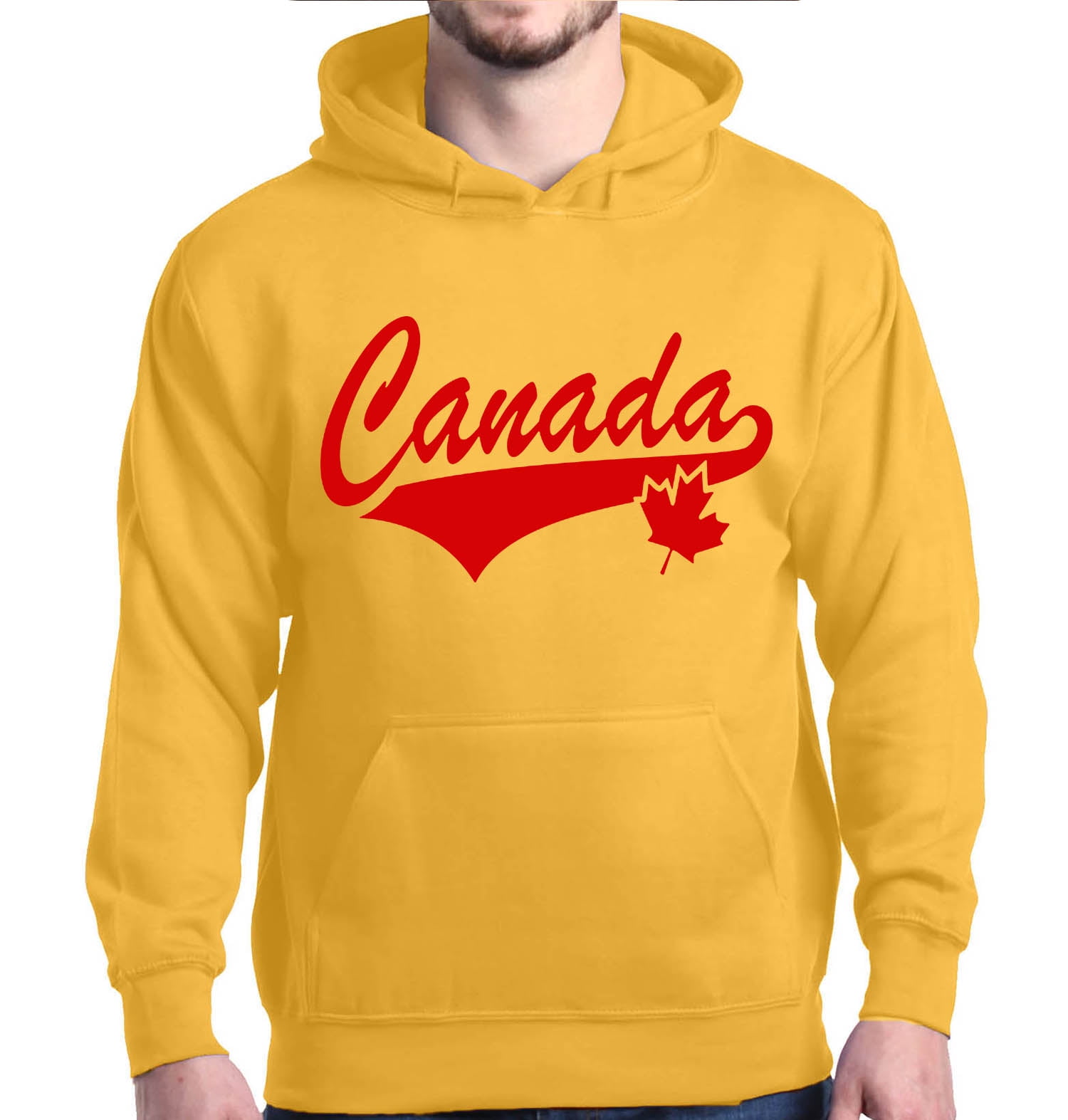 Shop4Ever Shop4Ever Men's Canada Red with Leaf Canadian Flag Hooded