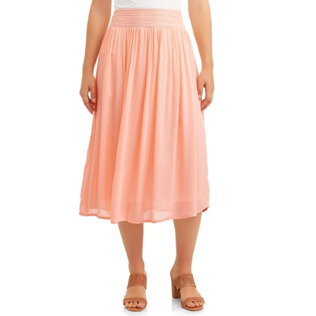 Women's Pleated Midi Skirt (Best Fabric For Skirts)
