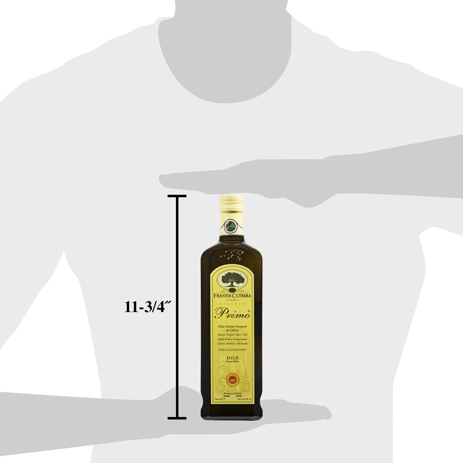 Frantoi Cutrera Primo Cold Extracted Italian Extra Virgin Olive Oil Cold Pressed, Polyphenol Rich Olive Oil, Authentic Certified DOP Sicilian EVOO Imported From Italy, 25.4 fl oz (Pack of 1)