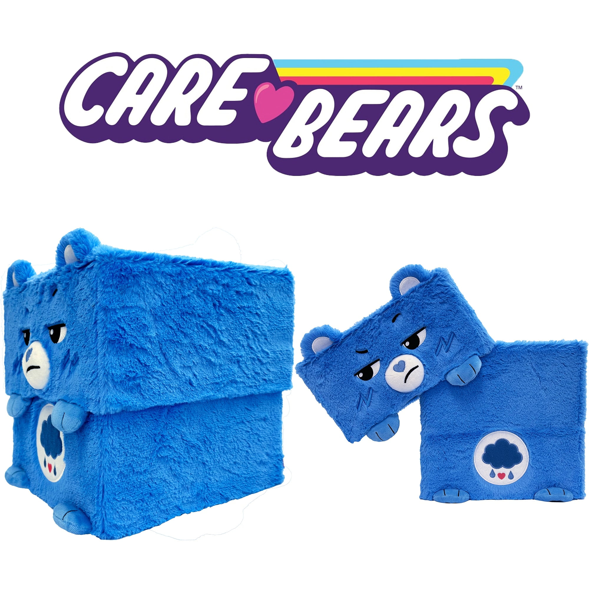 Care Bears: Storables 10" Box - Grumpy Bear - Blue Character Themed Bin, Fabric Storage Container, Opening Top Lid, Holds Toys, Books & More, Licensed