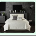 thumbnail image 2 of Embossed Medallion Scroll 5-Piece Queen Comforter Set - Beige Patterned Bedding with Decorative Pillows & Shams, 2 of 4